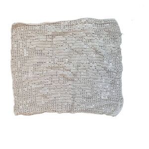 Crochet, Vintage Ivory Cotton Crossbody Bag Body, just needs a strap, 15"x12.5"